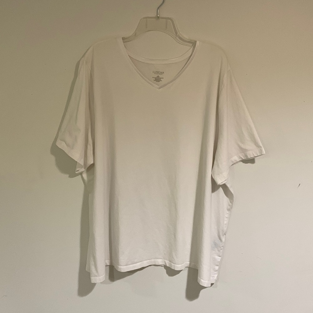 Catherines Suprema White V Neck Short Sleeve Shirt, Women’s Size 3X (26/28)